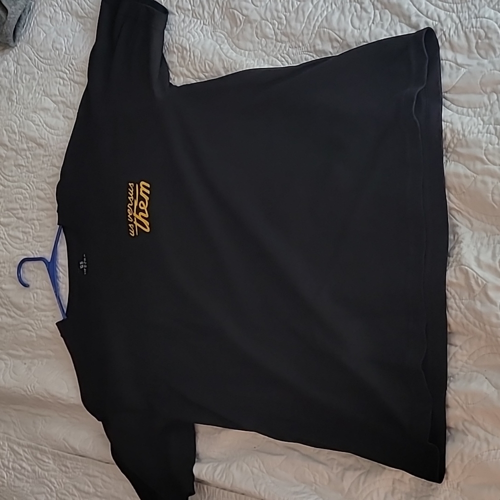 Us Versus Them Safety Last t-shirt black gold Large EUC